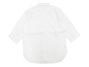 Pherrow's Linen 3/4 Sleeve Shirt Men's Casual Plain Button Up Shirt with Button-Down Collar Pherrows 24S-P7BD1 White