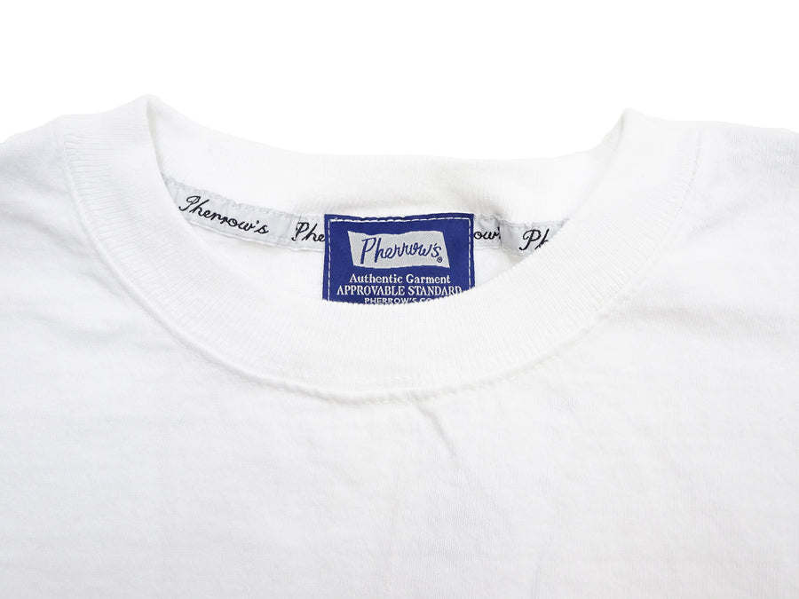 Pherrows T-Shirt Men's Short Sleeve Graphic Print Brand Logo Tee Pherrow's 24S-PT1 White