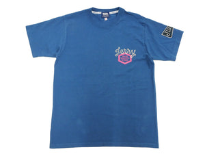 Pherrows T-Shirt Men's Short Sleeve Patched and Printed Tee Pherrow's 24S-PT3 Slate-Blue (Faded-Blue)