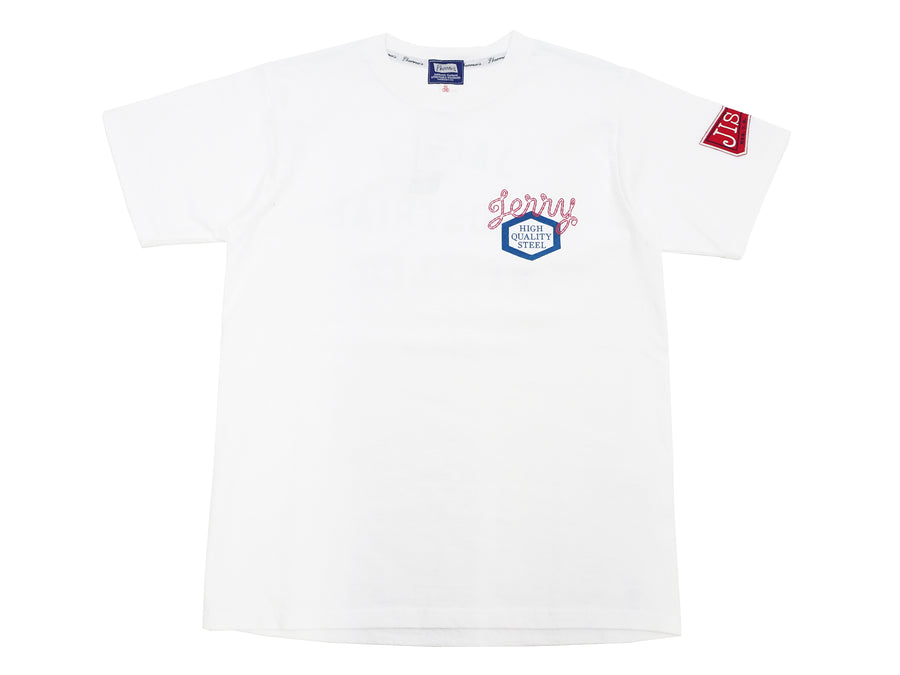 Pherrows T-Shirt Men's Short Sleeve Patched and Printed Tee Pherrow's 24S-PT3 White