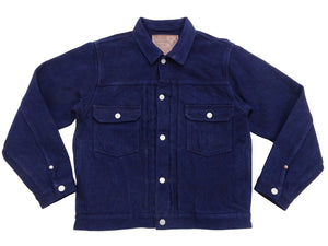 Studio D'artisan Men's 14 oz Selvedge Sashiko Jacket - Type II Style - Deep Indigo One Wash - Made in Japan (SDA 4619)
