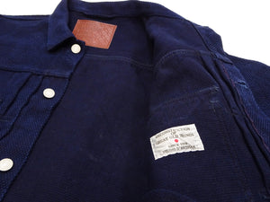 Studio D'artisan Men's 14 oz Selvedge Sashiko Jacket - Type II Style - Deep Indigo One Wash - Made in Japan (SDA 4619)