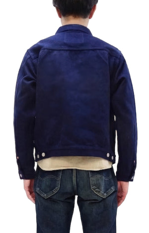 Studio D'artisan Men's 14 oz Selvedge Sashiko Jacket - Type II Style - Deep Indigo One Wash - Made in Japan (SDA 4619)