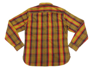 Studio D'artisan Plaid Flannel Shirt Men's Casual Heavyweight Cotton Long Sleeve Button-Up Work Shirt 5714 Yellow