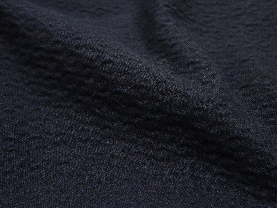 Studio D'Artisan Indigo Dobby Camp Collar Shirt - Men's Short Sleeve Casual Shirt with Relaxed Resort-Style Design - 5724 Deep-Indigo