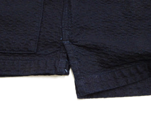 Studio D'Artisan Indigo Dobby Camp Collar Shirt - Men's Short Sleeve Casual Shirt with Relaxed Resort-Style Design - 5724 Deep-Indigo