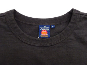 Studio D'artisan Plain T-Shirt Made from Heavyweight Loopwheeled Jersey Fabric Men's Tsuri-Ami Short Sleeve Tee 9913 Charcoal Black (Faded Black)