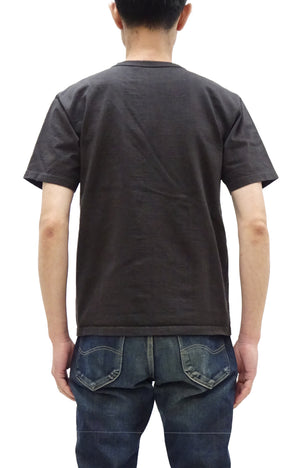 Studio D'artisan Plain T-Shirt Made from Heavyweight Loopwheeled Jersey Fabric Men's Tsuri-Ami Short Sleeve Tee 9913 Charcoal Black (Faded Black)