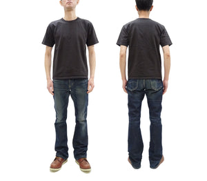 Studio D'artisan Plain T-Shirt Made from Heavyweight Loopwheeled Jersey Fabric Men's Tsuri-Ami Short Sleeve Tee 9913 Charcoal Black (Faded Black)