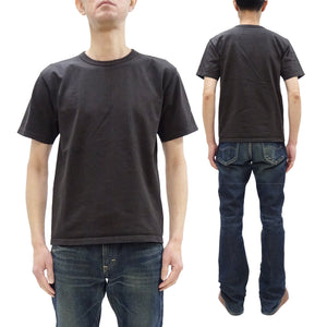 Studio D'artisan Plain T-Shirt Made from Heavyweight Loopwheeled Jersey Fabric Men's Tsuri-Ami Short Sleeve Tee 9913 Charcoal Black (Faded Black)