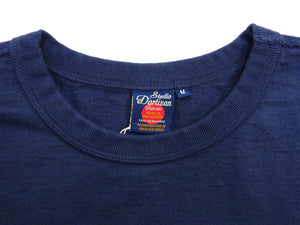 Studio D'artisan Plain T-Shirt Made from Heavyweight Loopwheeled Jersey Fabric Men's Tsuri-Ami Short Sleeve Tee 9913 Navy-Blue