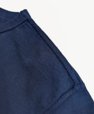 Studio D'artisan Plain T-Shirt Made from Heavyweight Loopwheeled Jersey Fabric Men's Tsuri-Ami Short Sleeve Tee 9913 Navy-Blue