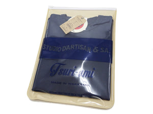 Studio D'artisan Plain T-Shirt Made from Heavyweight Loopwheeled Jersey Fabric Men's Tsuri-Ami Short Sleeve Tee 9913 Navy-Blue