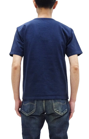 Studio D'artisan Plain T-Shirt Made from Heavyweight Loopwheeled Jersey Fabric Men's Tsuri-Ami Short Sleeve Tee 9913 Navy-Blue