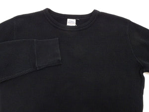 Shop Ribbed Thermal T-Shirt with Round Neck and Long Sleeves