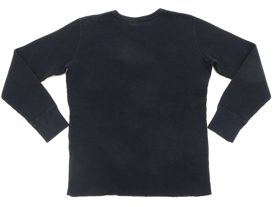 SHAKA Wear Black Heavyweight Waffle Knit Long Sleeve Thermal Shirt
