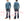 Studio D'Artisan Men's Heavyweight Waffle Knit Thermal Long Sleeve T-Shirt - 100% Cotton, Crew Neck, Ribbed Cuffs, Raw-edge hem, Made in Japan (SDA 9936) Faded-Blue