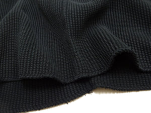 Studio D'artisan Men's Heavyweight 100% Cotton Waffle-Knit Thermal Long-Sleeve T-Shirt, Crew Neck, Four-Needle Flatseams, Curved Overlock-Finished Hem, Made in Japan (SDA 9936 Black)
