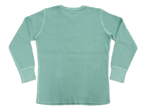 Studio D'artisan Men's Heavyweight 100% Cotton Waffle-Knit Thermal Long-Sleeve T-Shirt, Crew Neck, Four-Needle Flatseams, Curved Overlock-Finished Hem, Made in Japan (SDA 9936 Emerald Green)
