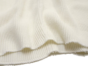 Studio D'artisan Men's Heavyweight 100% Cotton Waffle-Knit Thermal Long-Sleeve T-Shirt, Crew Neck, Four-Needle Flatseams, Curved Overlock-Finished Hem, Made in Japan (SDA 9936 White)