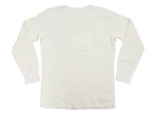 Studio D'artisan Men's Heavyweight 100% Cotton Waffle-Knit Thermal Long-Sleeve T-Shirt, Crew Neck, Four-Needle Flatseams, Curved Overlock-Finished Hem, Made in Japan (SDA 9936 White)