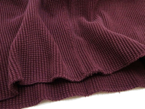 Studio D'Artisan Men's Heavyweight Waffle Knit Thermal Henley Long Sleeve T-Shirt - 100% Cotton, Ribbed Crew Neck Band, Ribbed Cuffs, Raw-edge hem, Made in Japan (SDA 9937) Burgundy