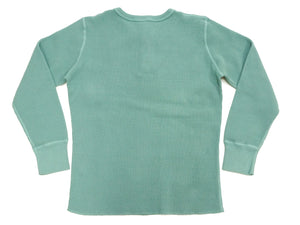 Studio D'artisan Men's Heavyweight 100% Cotton Waffle-Knit Thermal Henley Long-Sleeve T-Shirt, Three-Button Placket, Four-Needle Flatseams, Curved Overlock-Finished Hem, Made in Japan (SDA 9937 Emerald Green)