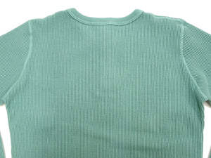 Studio D'artisan Men's Heavyweight 100% Cotton Waffle-Knit Thermal Henley Long-Sleeve T-Shirt, Three-Button Placket, Four-Needle Flatseams, Curved Overlock-Finished Hem, Made in Japan (SDA 9937 Emerald Green)