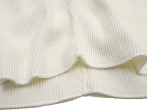 Studio D'artisan Men's Heavyweight 100% Cotton Waffle-Knit Thermal Henley Long-Sleeve T-Shirt, Three-Button Placket, Four-Needle Flatseams, Curved Overlock-Finished Hem, Made in Japan (SDA 9937 White)