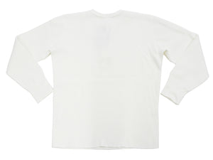 Studio D'Artisan Men's Heavyweight Waffle Knit Thermal Henley Long Sleeve T-Shirt - 100% Cotton, Ribbed Crew Neck Band, Ribbed Cuffs, Raw-edge hem, Made in Japan (SDA 9937) White