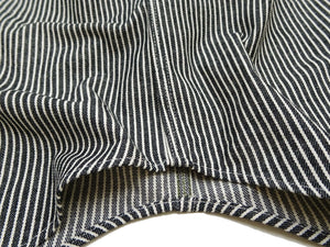 Sugar Cane Men's Hickory Stripe Work Shirt, Heavyweight Cotton Long-Sleeve Button-Up Shirt, Made in Japan (SC27853 119 Black)