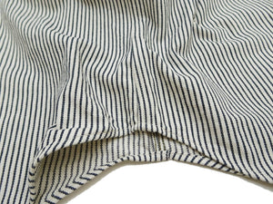 Sugar Cane Men's Hickory Stripe Work Shirt, Heavyweight Cotton Long-Sleeve Button-Up Shirt, Made in Japan (SC27853 105 Off-White)