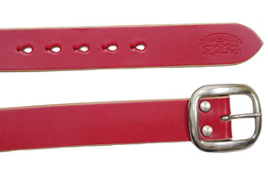 Studio D'artisan Leather Belt Men's Ccasual 38mm Wide/5mm Bend Leather with Thick Oval Buckle B-87 Red
