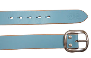 Studio D'artisan Leather Belt Men's Ccasual 38mm Wide/5mm Bend Leather with Thick Oval Buckle B-87 Blue-Emerald