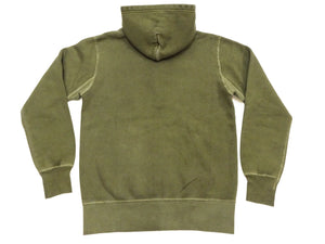 Barns Outfitters Men's COZUN Vintage-Inspired Long-Sleeve Zip-Up Hoodie, Medium-Weight 100% Cotton Brushed Fleece, Hooded Sweatshirt with a Two-Way Zipper, Flatseam Construction, One-Wash, Made in Japan (BR-3010PG RD, Pigment-Dyed Khaki)