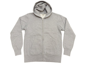 Barns Outfitters Men's COZUN Vintage-Inspired Long-Sleeve Zip-Up Hoodie, Medium-Weight 100% Cotton Brushed Fleece, Hooded Sweatshirt with a Two-Way Zipper, Flatseam Construction, One-Wash, Made in Japan (BR-3010 RD, 15 Gray)