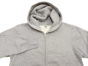 Barns Outfitters Men's COZUN Vintage-Inspired Long-Sleeve Zip-Up Hoodie, Medium-Weight 100% Cotton Brushed Fleece, Hooded Sweatshirt with a Two-Way Zipper, Flatseam Construction, One-Wash, Made in Japan (BR-3010 RD, 15 Gray)