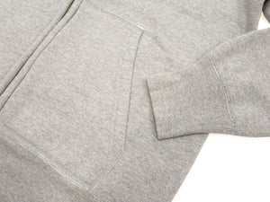 Barns Outfitters Men's COZUN Vintage-Inspired Long-Sleeve Zip-Up Hoodie, Medium-Weight 100% Cotton Brushed Fleece, Hooded Sweatshirt with a Two-Way Zipper, Flatseam Construction, One-Wash, Made in Japan (BR-3010 RD, 15 Gray)
