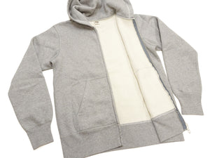 Barns Outfitters Men's COZUN Vintage-Inspired Long-Sleeve Zip-Up Hoodie, Medium-Weight 100% Cotton Brushed Fleece, Hooded Sweatshirt with a Two-Way Zipper, Flatseam Construction, One-Wash, Made in Japan (BR-3010 RD, 15 Gray)