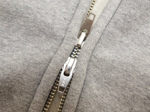 Barns Outfitters Men's COZUN Vintage-Inspired Long-Sleeve Zip-Up Hoodie, Medium-Weight 100% Cotton Brushed Fleece, Hooded Sweatshirt with a Two-Way Zipper, Flatseam Construction, One-Wash, Made in Japan (BR-3010 RD, 15 Gray)