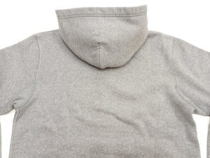 Barns Outfitters Men's COZUN Vintage-Inspired Long-Sleeve Zip-Up Hoodie, Medium-Weight 100% Cotton Brushed Fleece, Hooded Sweatshirt with a Two-Way Zipper, Flatseam Construction, One-Wash, Made in Japan (BR-3010 RD, 15 Gray)