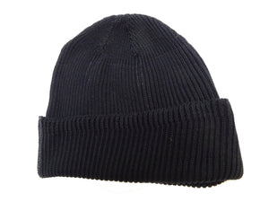 Buzz Rickson's Men's Watch Cap Cotton Version, World War II U.S. Military-Inspired 100% Cotton Rib-Knit Cap, Made in Japan (BR02186 119 Black)