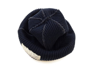 Buzz Rickson's Men's Watch Cap Cotton Version, World War II U.S. Military-Inspired 100% Cotton Rib-Knit Cap, Made in Japan (BR02186 128 Navy)