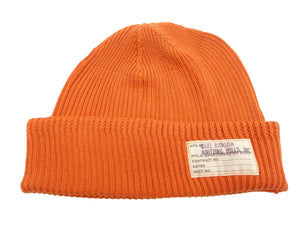 Buzz Rickson's Men's Watch Cap Cotton Version, World War II U.S. Military-Inspired 100% Cotton Rib-Knit Cap, Made in Japan (BR02186 159 Orange)