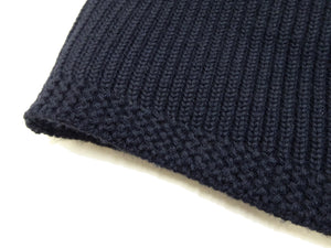 Buzz Rickson Men's U.S. Navy Watch Cap - 100% Wool Military Knit Hat - Made in Japan (BR02243 Navy Blue)