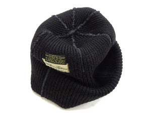 Buzz Rickson William Gibson Men's Plain Wool Knit Cap - U.S. Army Air Forces A-4 Model Reinterpreted in Black BR02272