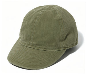 Buzz Rickson's Men's Type A-3 Mechanics Cap, 100% Cotton Herringbone Twill, USAAF Ground-Crew Work Cap Reproduction, Made in Japan (BR02536 149 Olive)