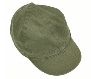 Buzz Rickson's Men's Type A-3 Mechanics Cap, 100% Cotton Herringbone Twill, USAAF Ground-Crew Work Cap Reproduction, Made in Japan (BR02536 149 Olive)