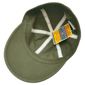 Buzz Rickson's Men's Type A-3 Mechanics Cap, 100% Cotton Herringbone Twill, USAAF Ground-Crew Work Cap Reproduction, Made in Japan (BR02536 149 Olive)