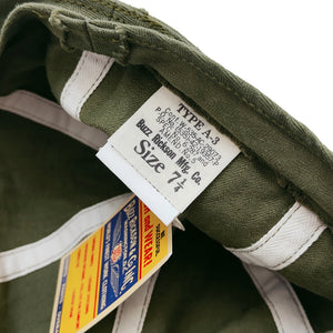 Buzz Rickson's Men's Type A-3 Mechanics Cap, 100% Cotton Herringbone Twill, USAAF Ground-Crew Work Cap Reproduction, Made in Japan (BR02536 149 Olive)